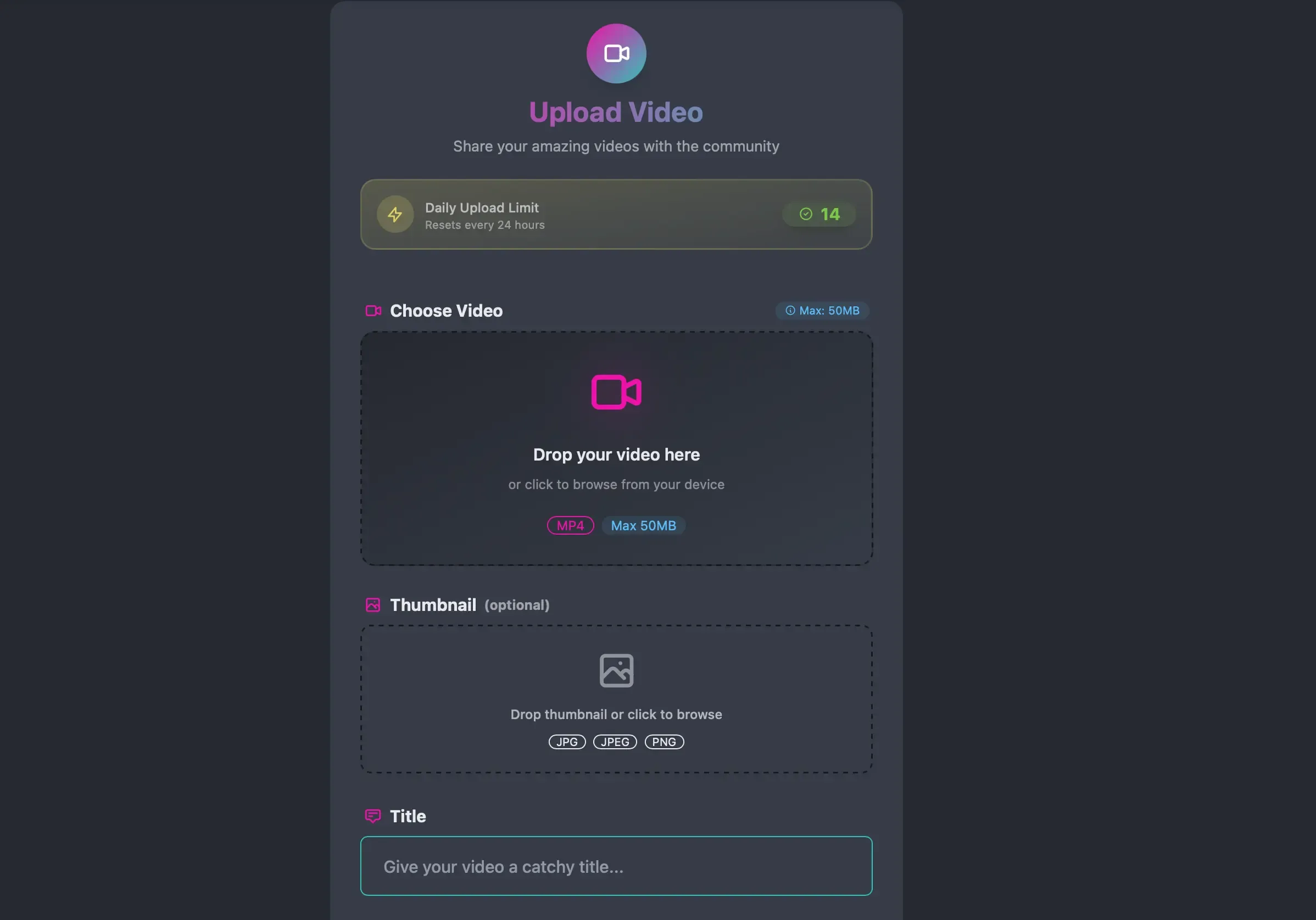 Upload Video
