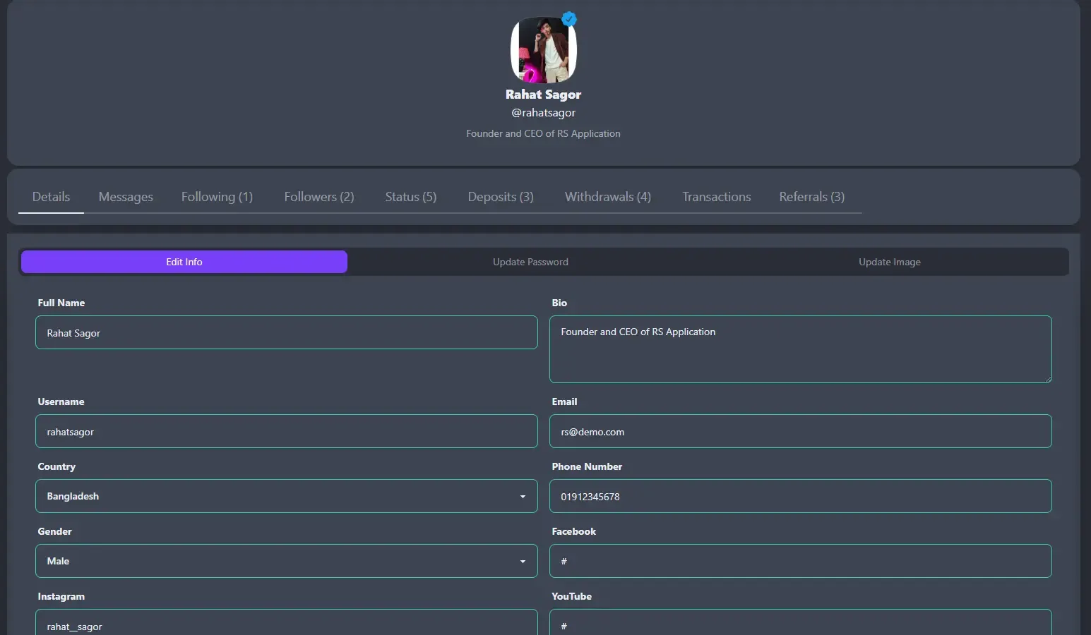 User Settings