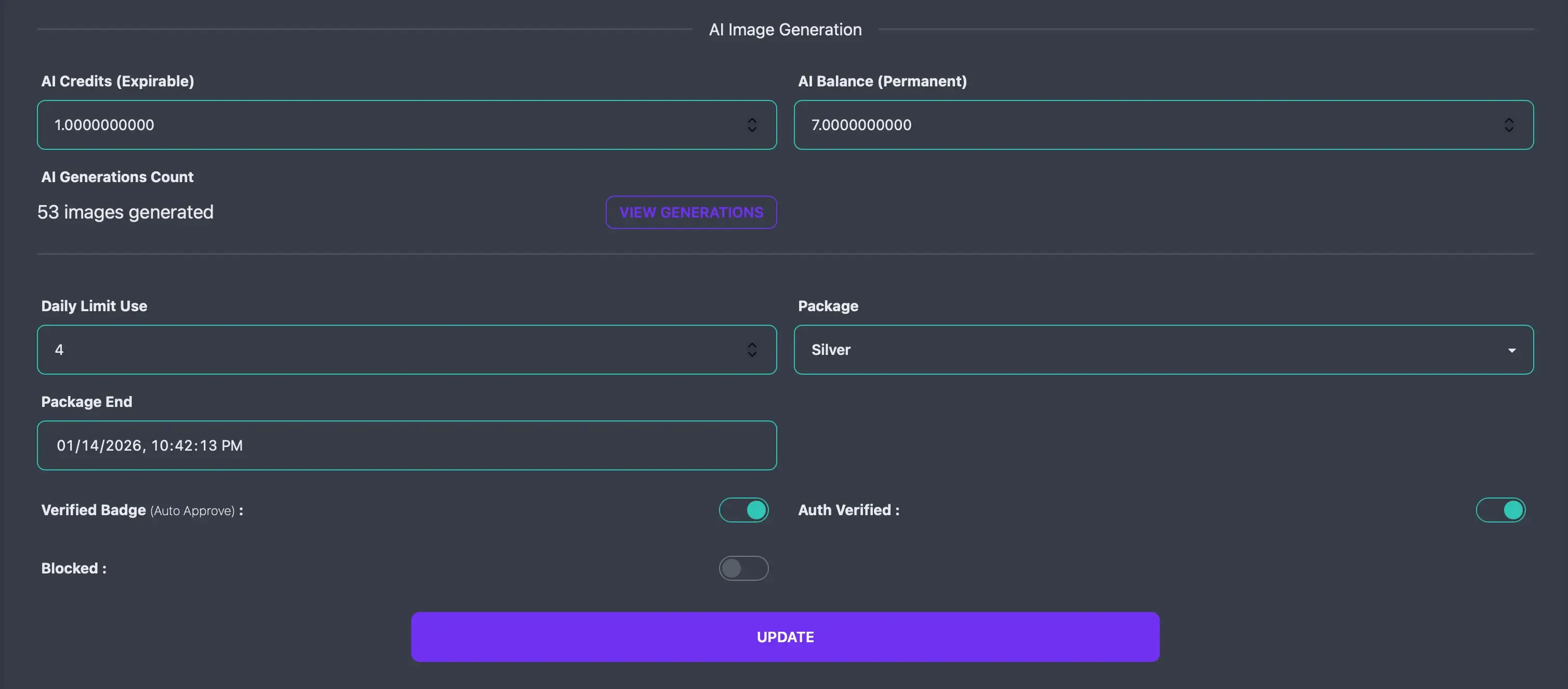 User Settings