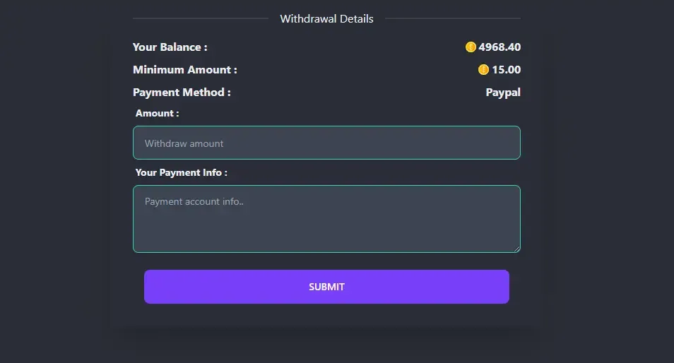 Withdraw Amount